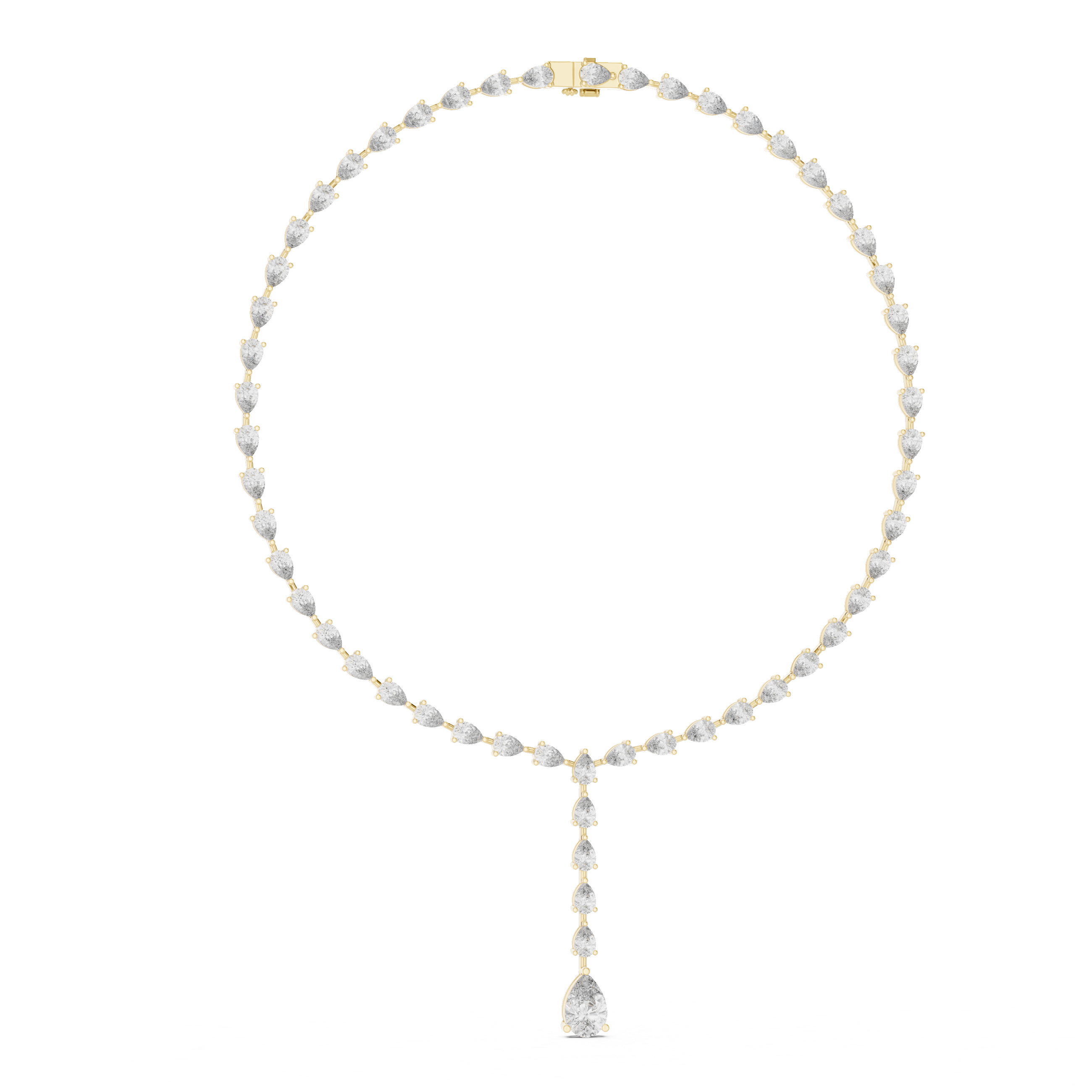 Elegant Pear & Round Diamond Halo Necklace