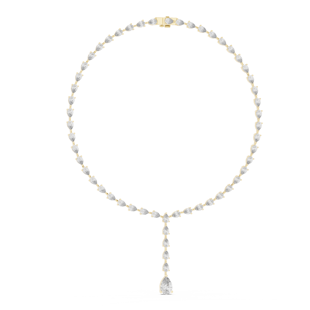 Elegant Pear & Round Diamond Halo Necklace