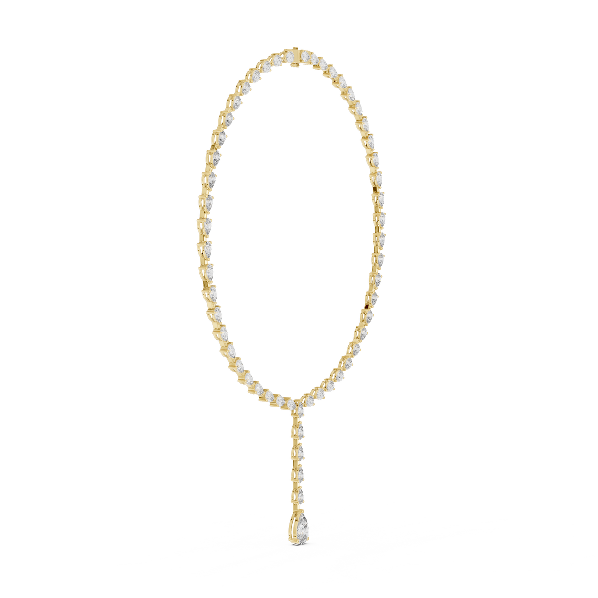 Elegant Pear & Round Diamond Halo Necklace