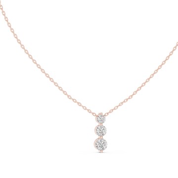 Elegant Triple-Drop Diamond Pendant in High-Polish Collet Setting
