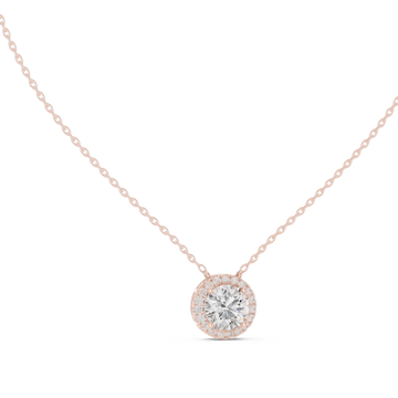 Luxury Diamond Halo Pendant Necklace in 18K Gold