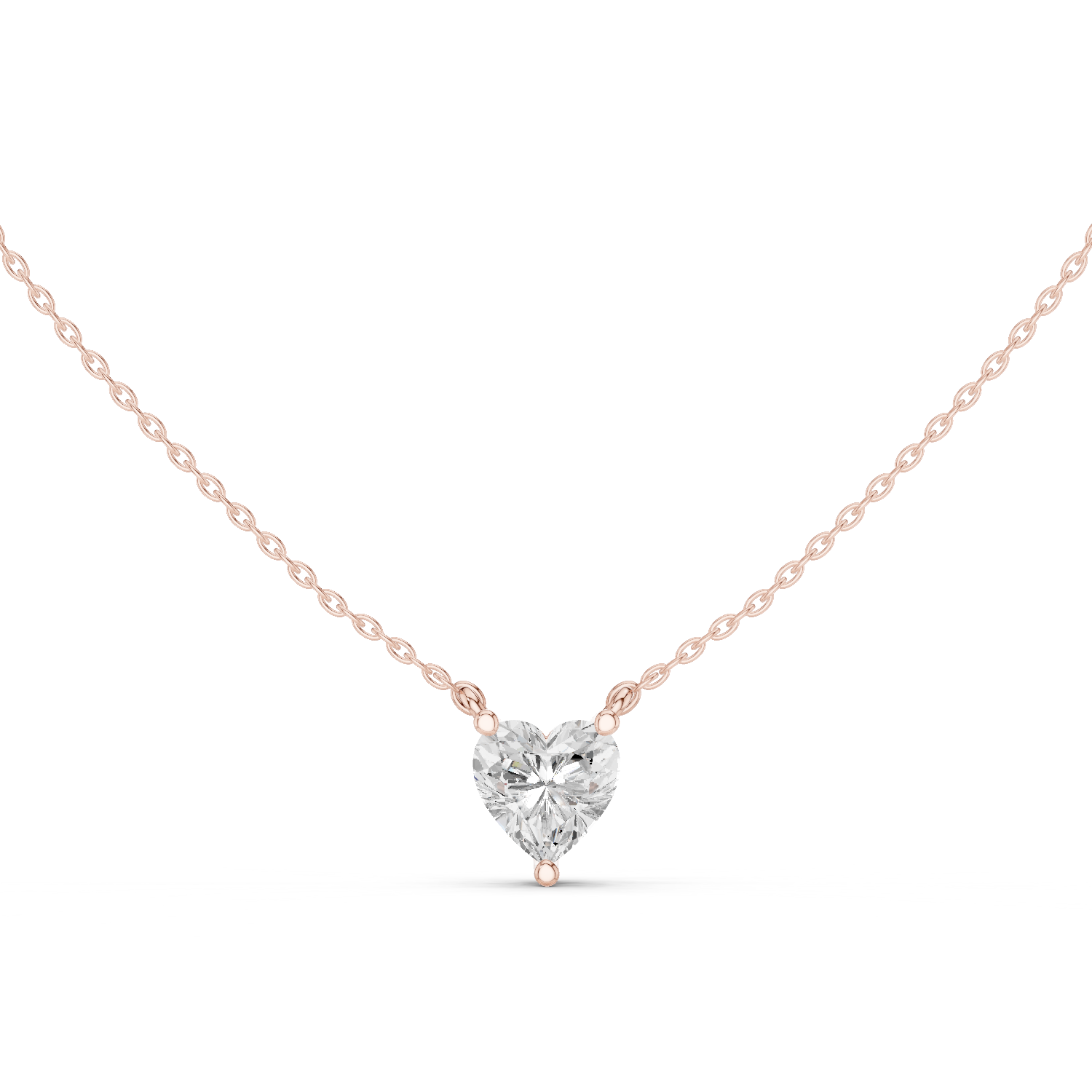 Elegant Heart-Shaped Solitaire Pendant in Premium Prong Setting