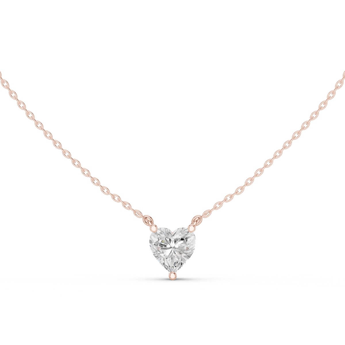 Elegant Heart-Shaped Solitaire Pendant in Premium Prong Setting