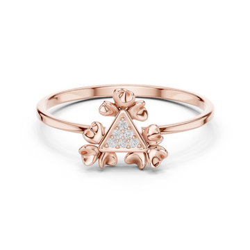 Triangle Bloom Diamond Ring in 18K Gold