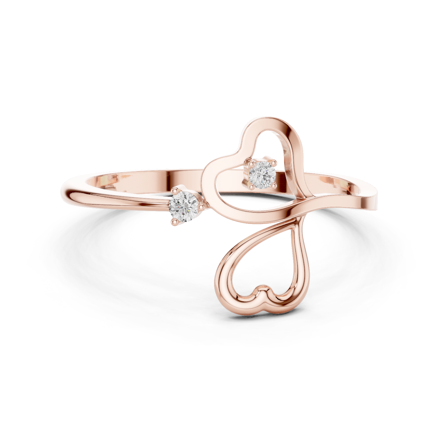 Elegant Heart Diamond Ring in 14K Gold