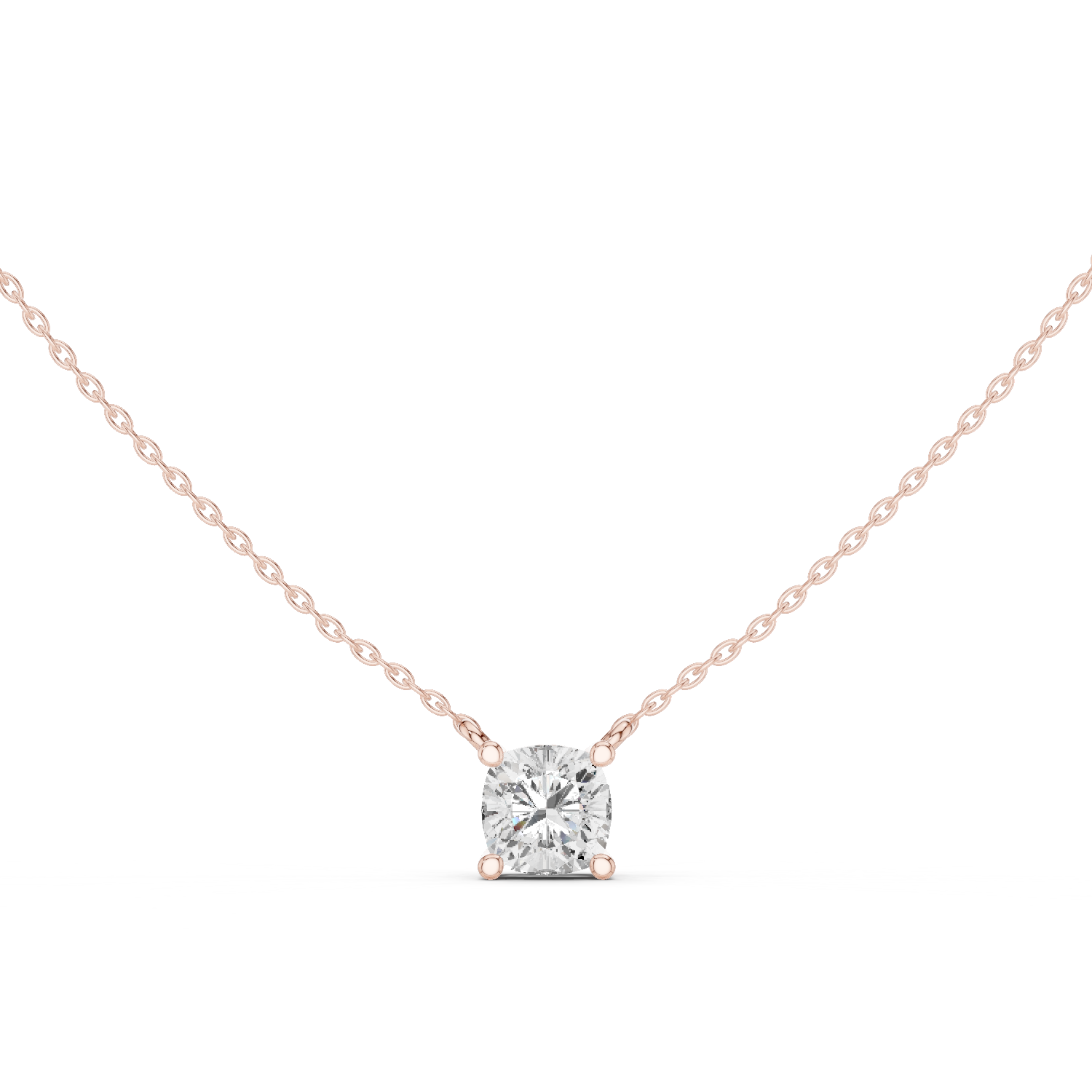 Luxury Cushion Cut Diamond Solitaire Pendant in 18K Gold