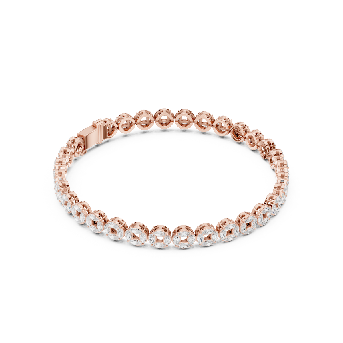 Luxury Marquise Diamond Men’s Tennis Bracelet in 14K Gold