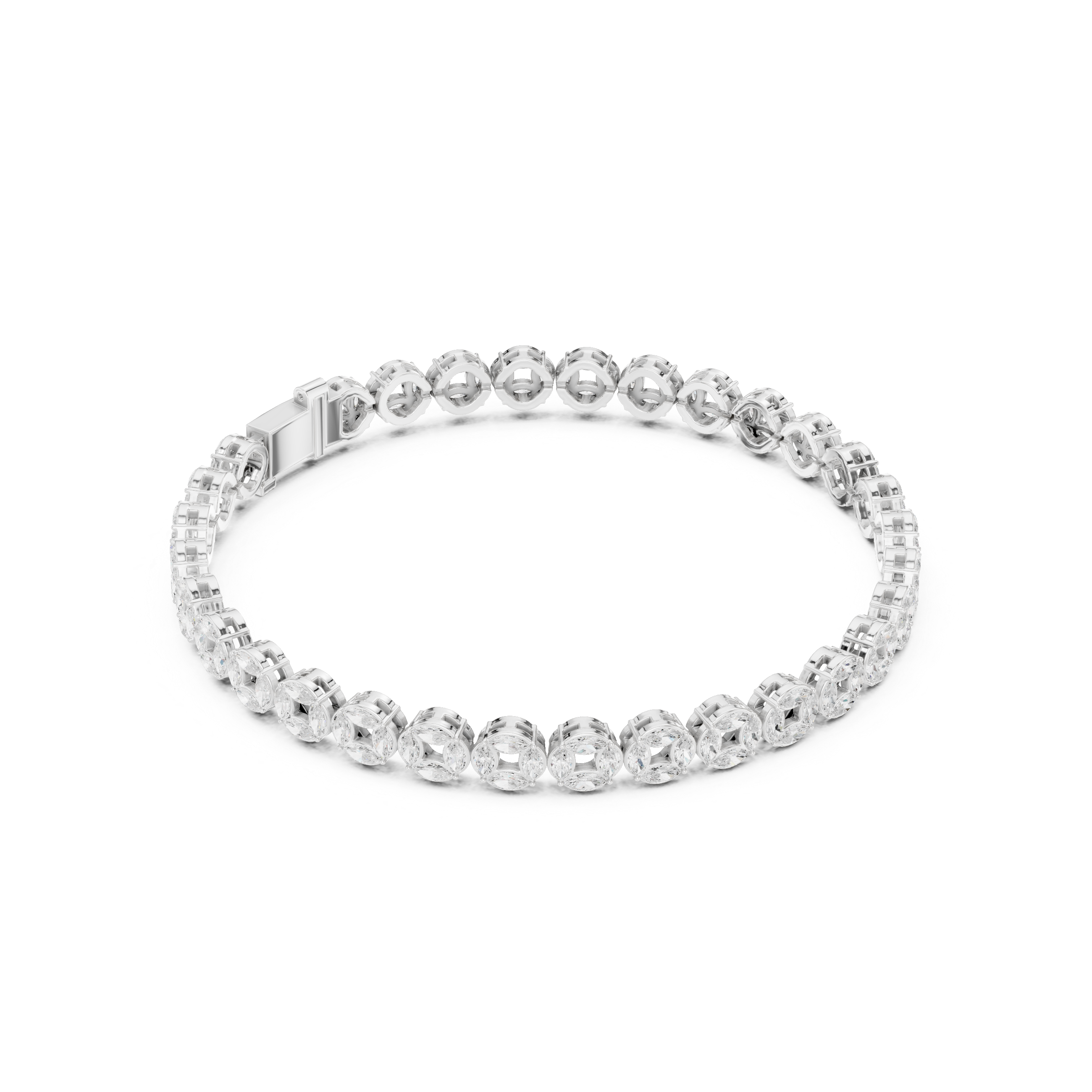 Luxury Marquise Diamond Men’s Tennis Bracelet in 14K Gold