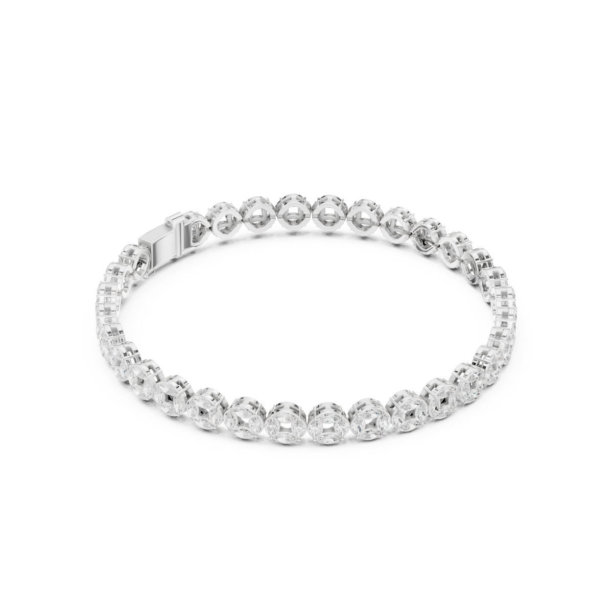 Luxury Marquise Diamond Men’s Tennis Bracelet in 14K Gold