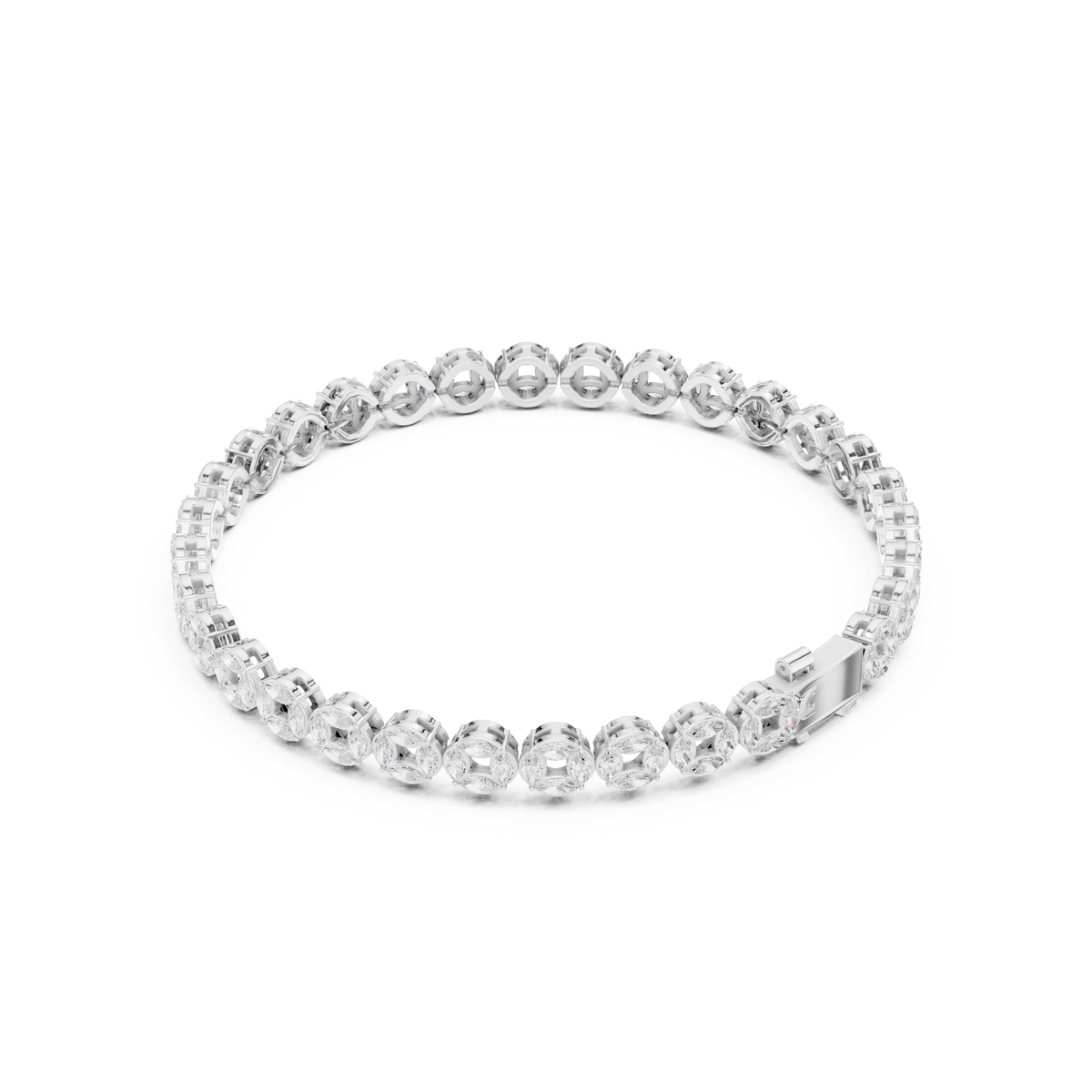 Luxury Marquise Diamond Men’s Tennis Bracelet in 14K Gold
