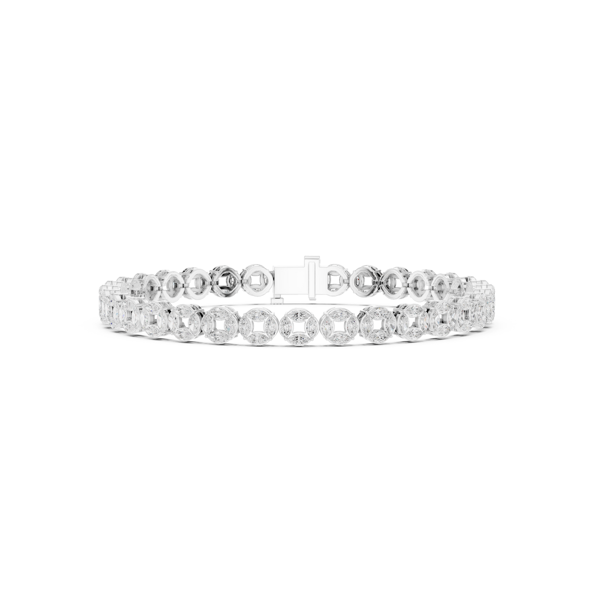Luxury Marquise Diamond Men’s Tennis Bracelet in 14K Gold