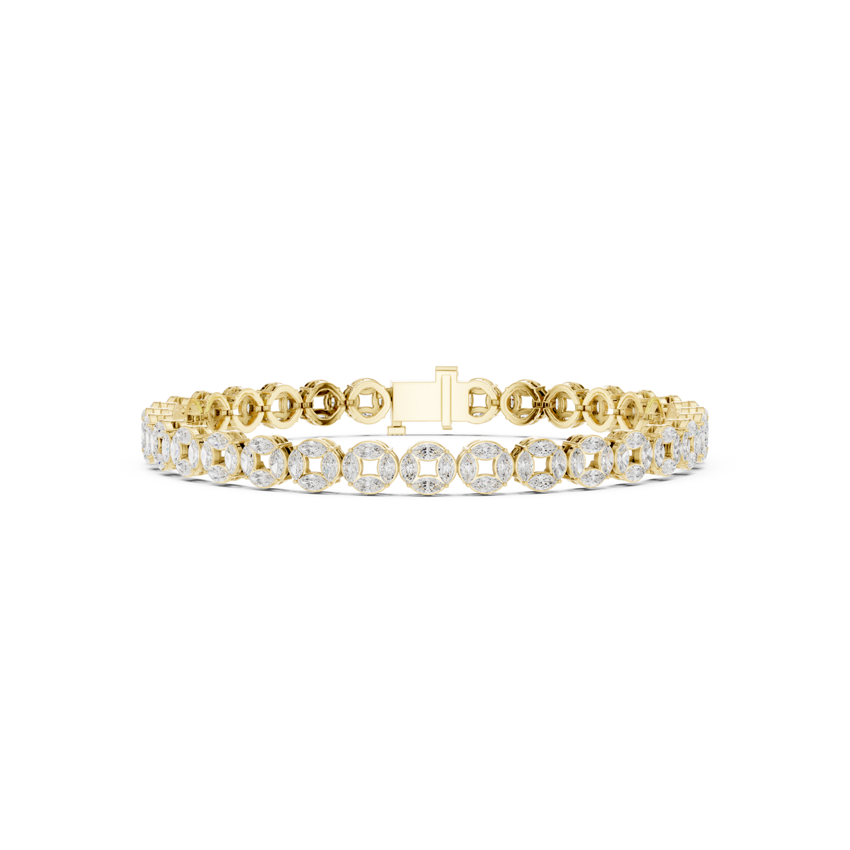 Luxury Marquise Diamond Men’s Tennis Bracelet in 14K Gold