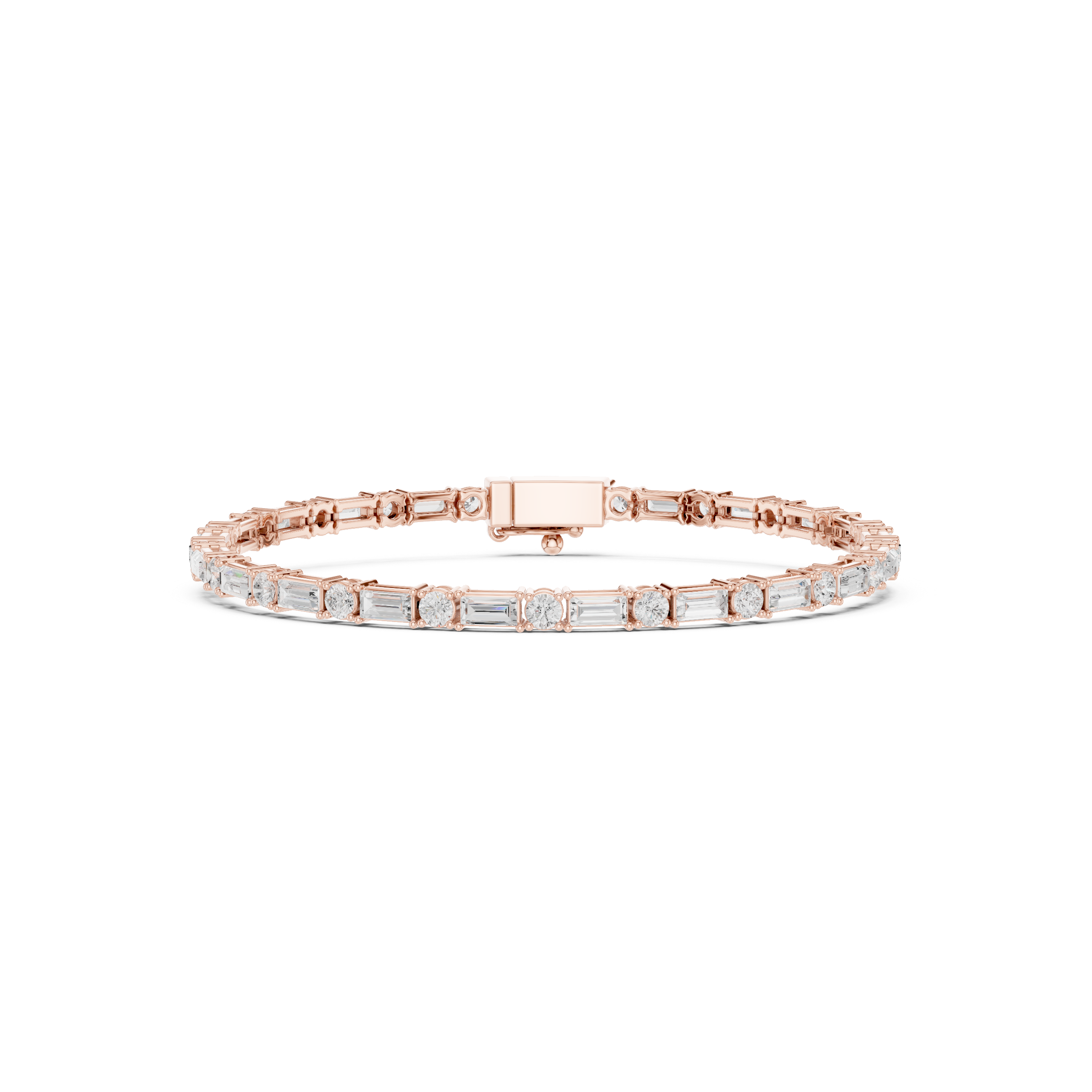 Luxury Men’s Diamond Baguette Tennis Bracelet in 14K Gold