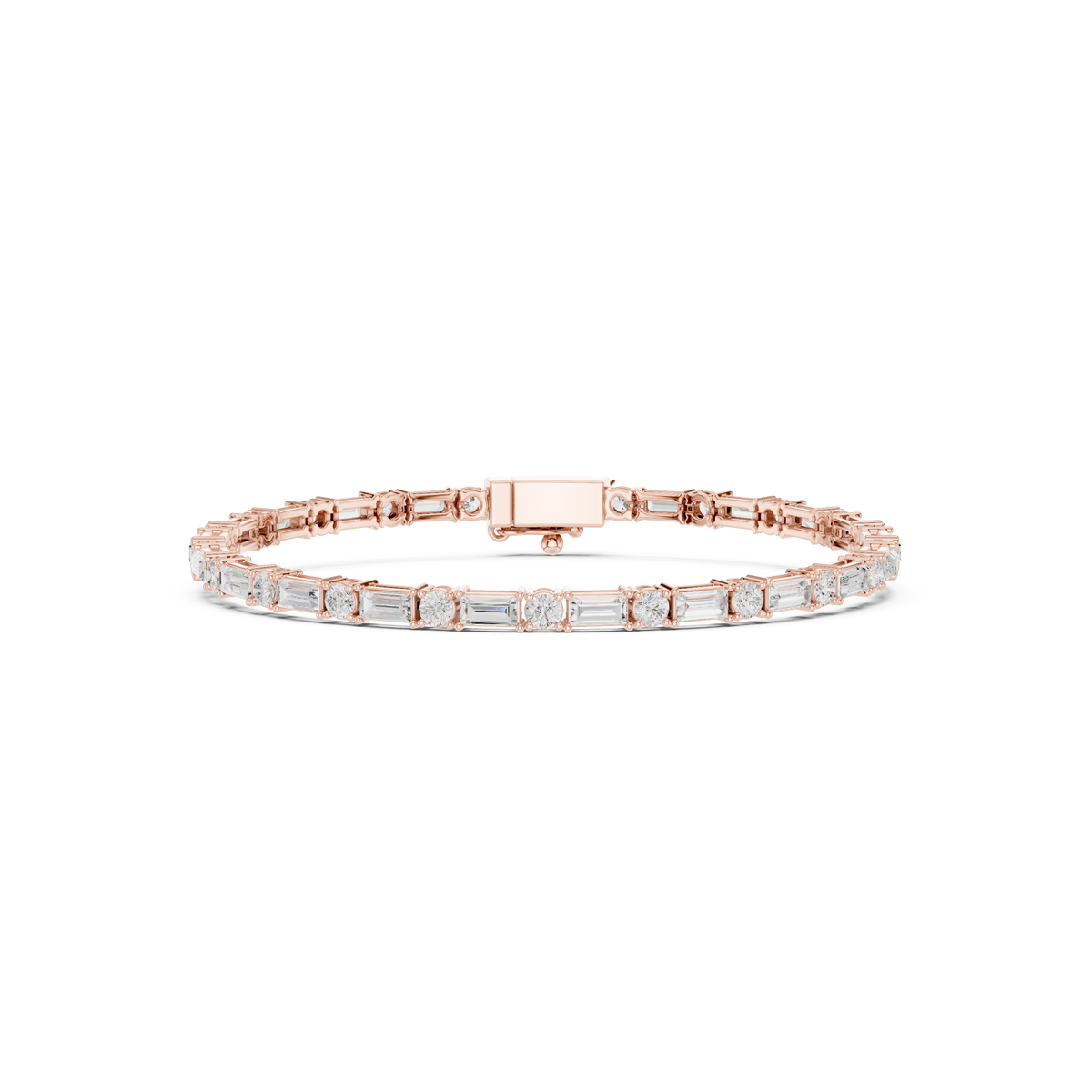 Luxury Men’s Diamond Baguette Tennis Bracelet in 14K Gold