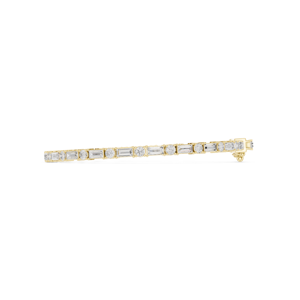 Luxury Men’s Diamond Baguette Tennis Bracelet in 14K Gold
