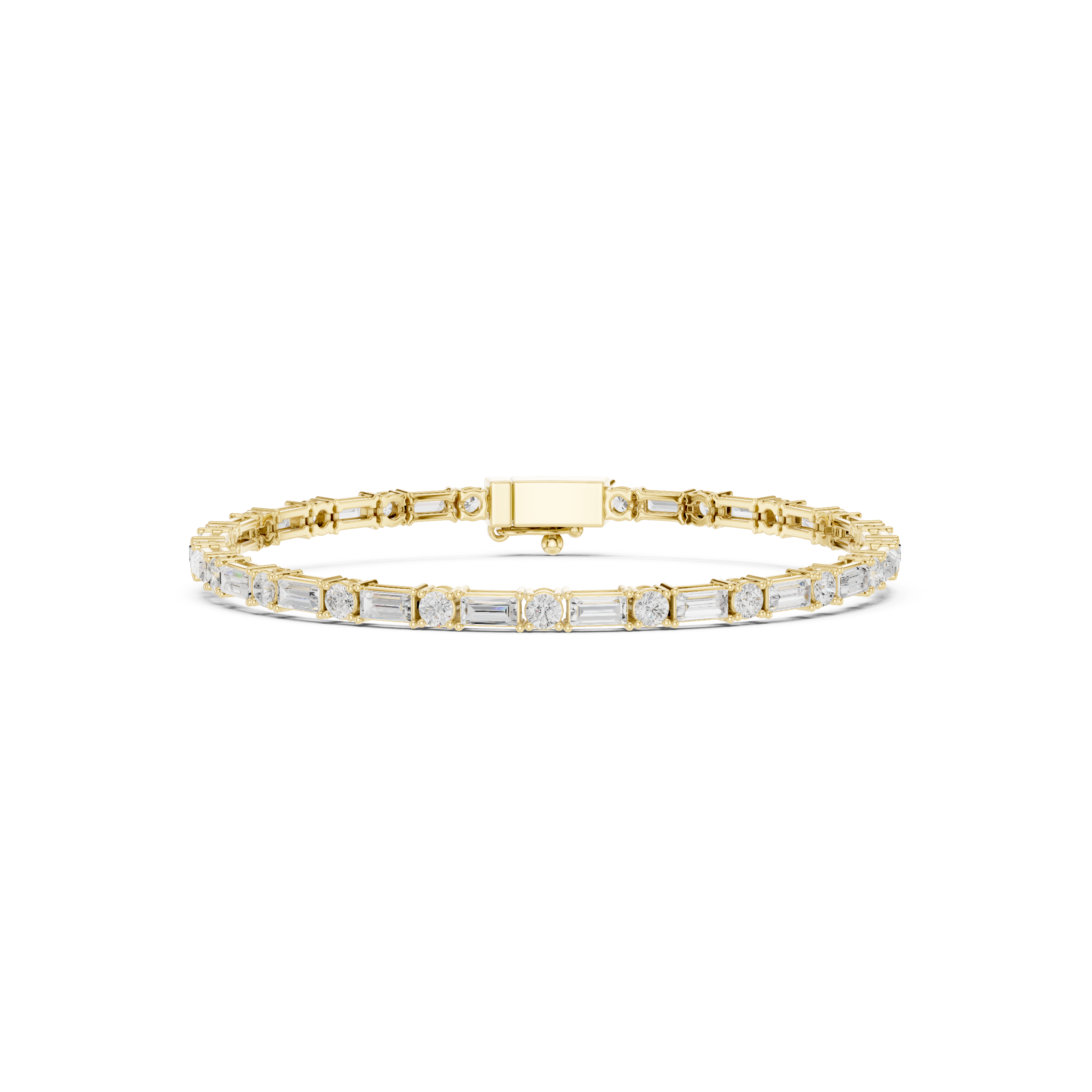 Luxury Men’s Diamond Baguette Tennis Bracelet in 14K Gold