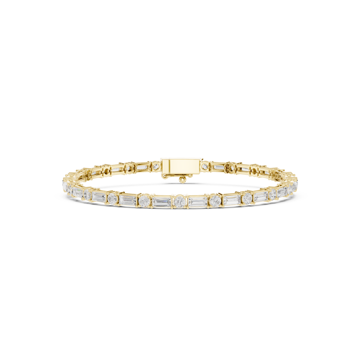 Luxury Men’s Diamond Baguette Tennis Bracelet in 14K Gold