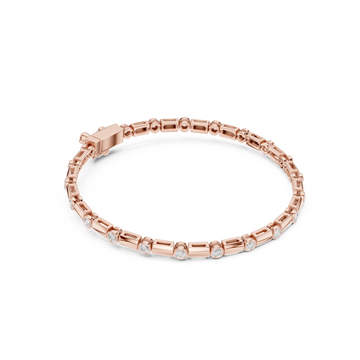 Luxury Men’s Bezel-Set Diamond Tennis Bracelet in 14K Gold