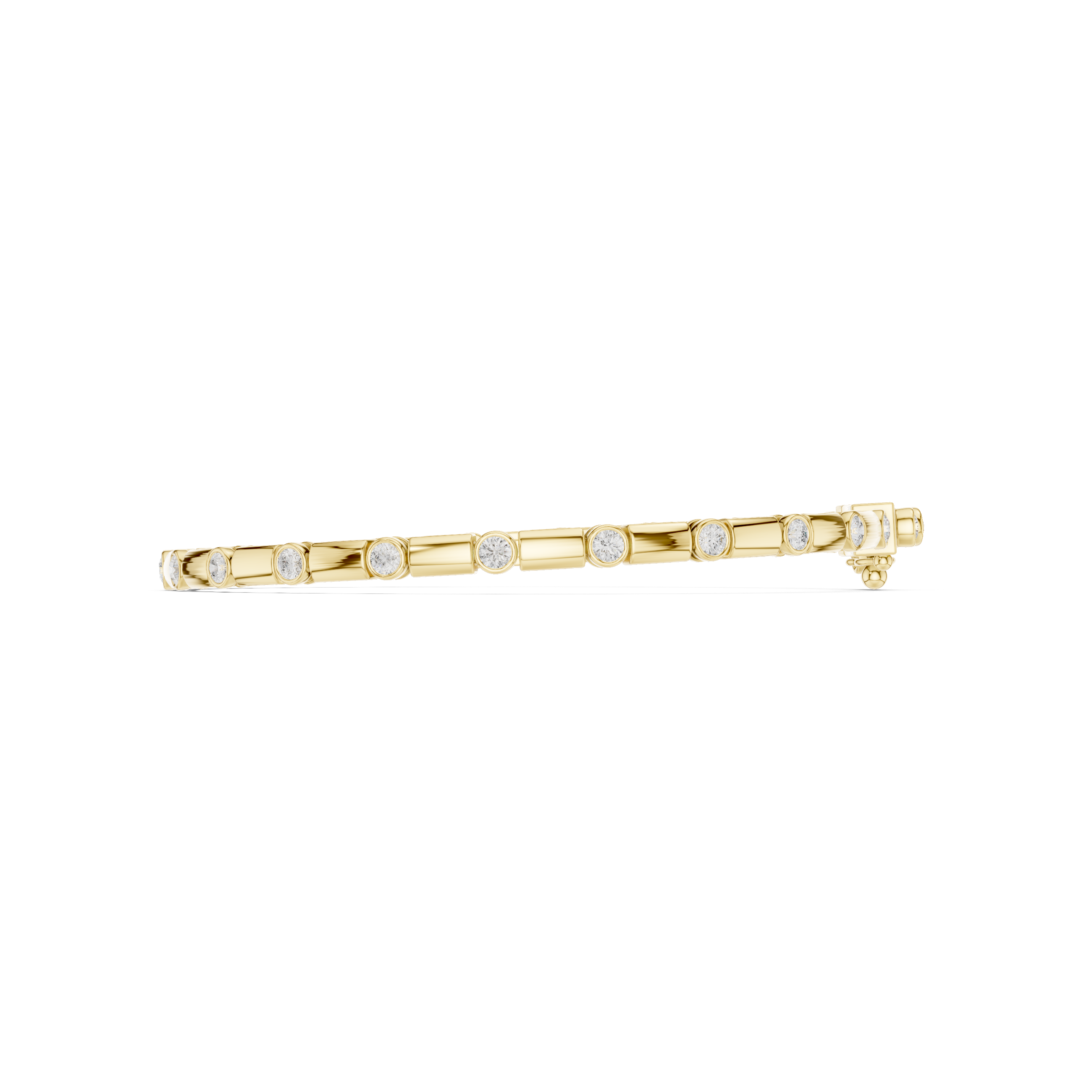 Luxury Men’s Bezel-Set Diamond Tennis Bracelet in 14K Gold