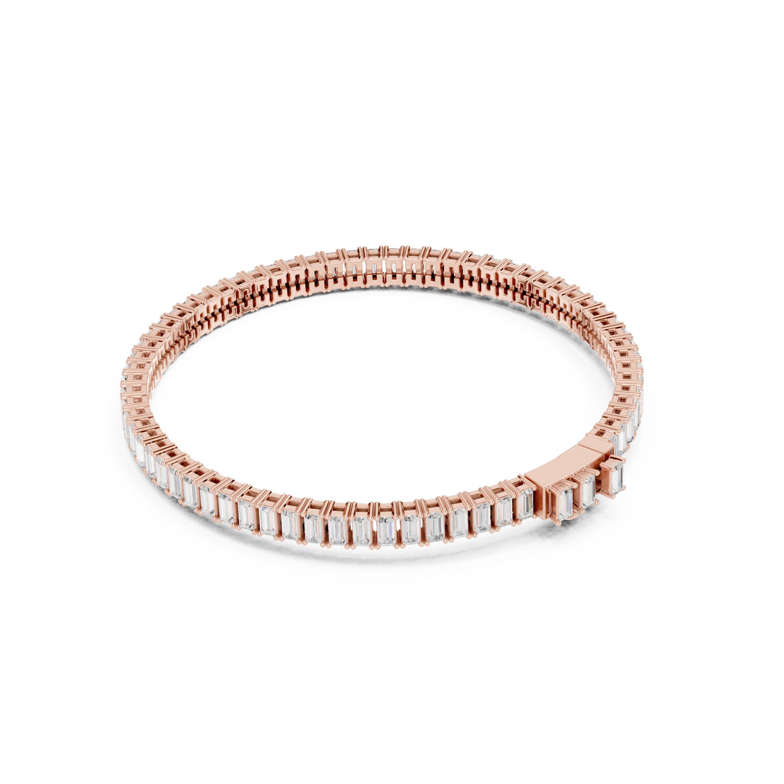 Luxury Men’s Baguette Diamond Tennis Bracelet in 14K Gold