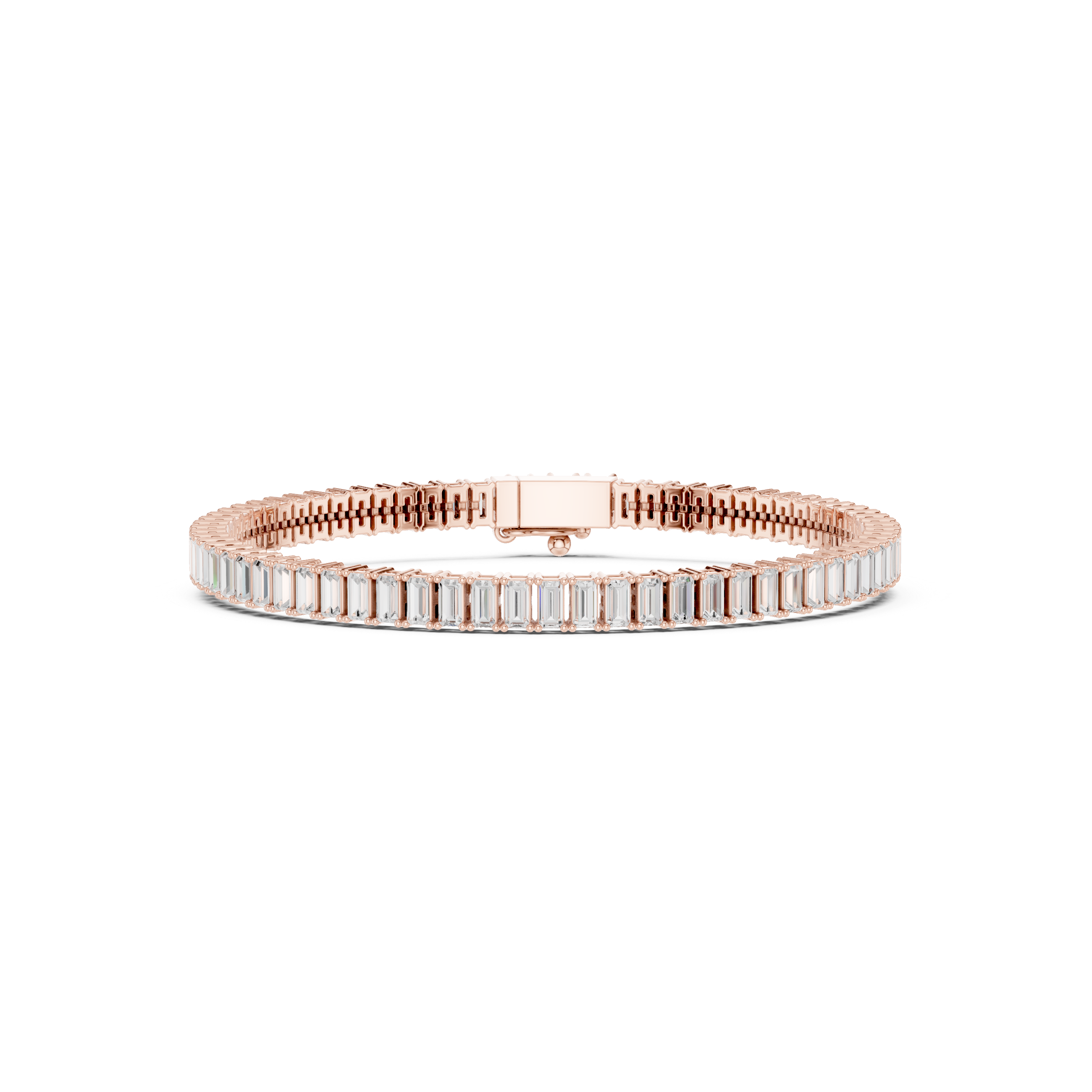 Luxury Men’s Baguette Diamond Tennis Bracelet in 14K Gold