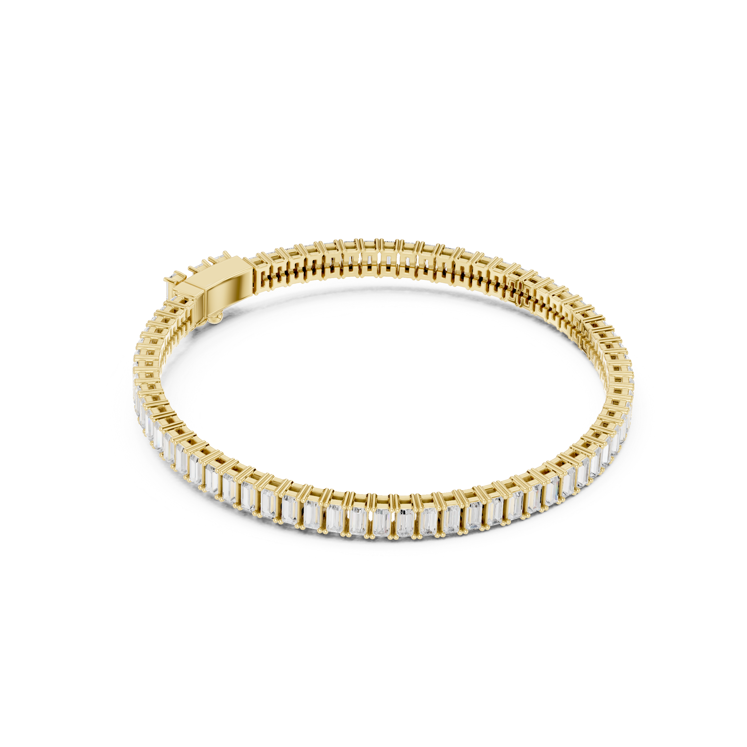 Luxury Men’s Baguette Diamond Tennis Bracelet in 14K Gold