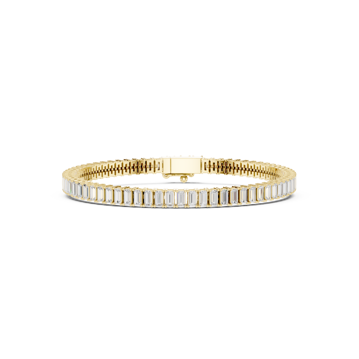 Luxury Men’s Baguette Diamond Tennis Bracelet in 14K Gold