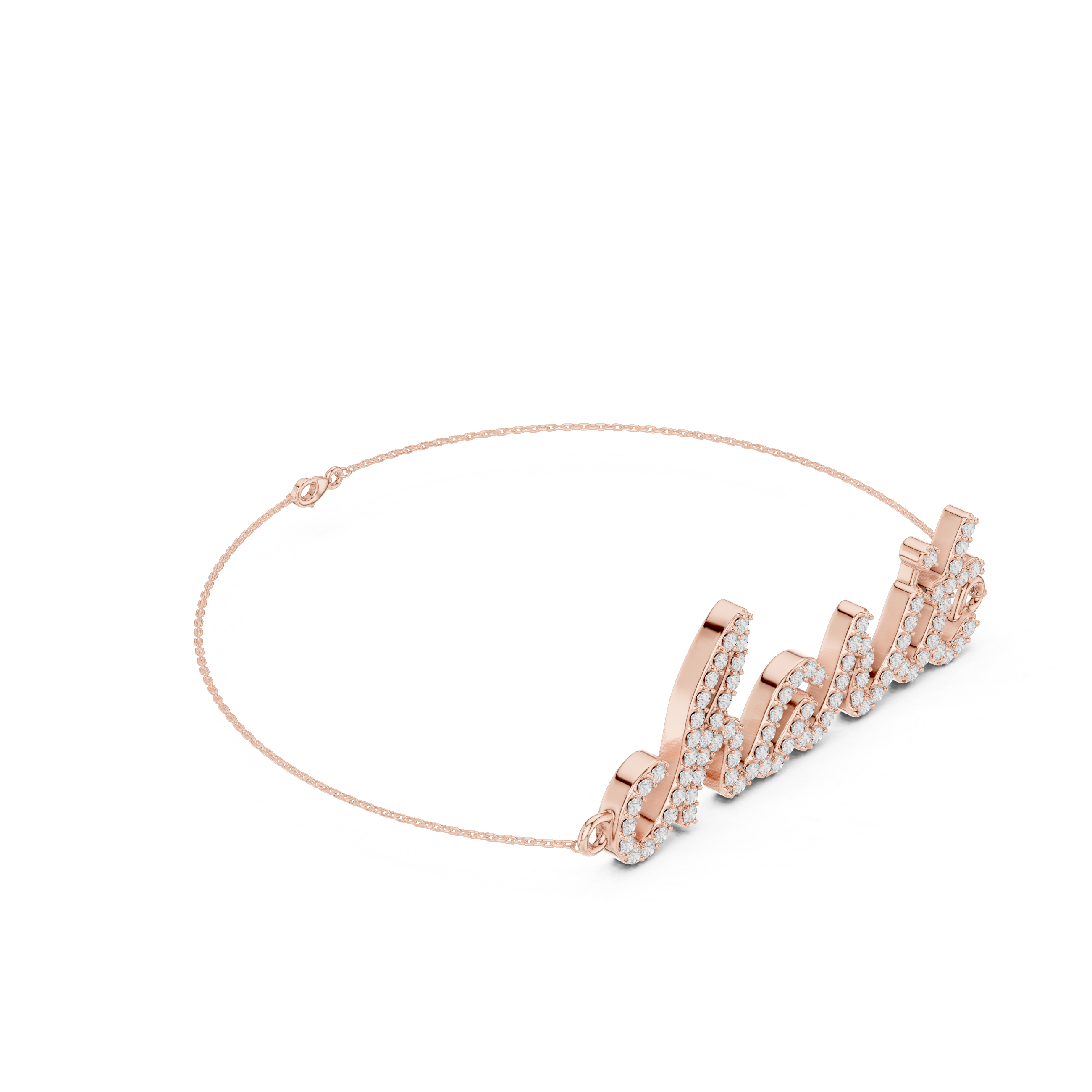 Men’s Custom Diamond Name Bracelet in Gold