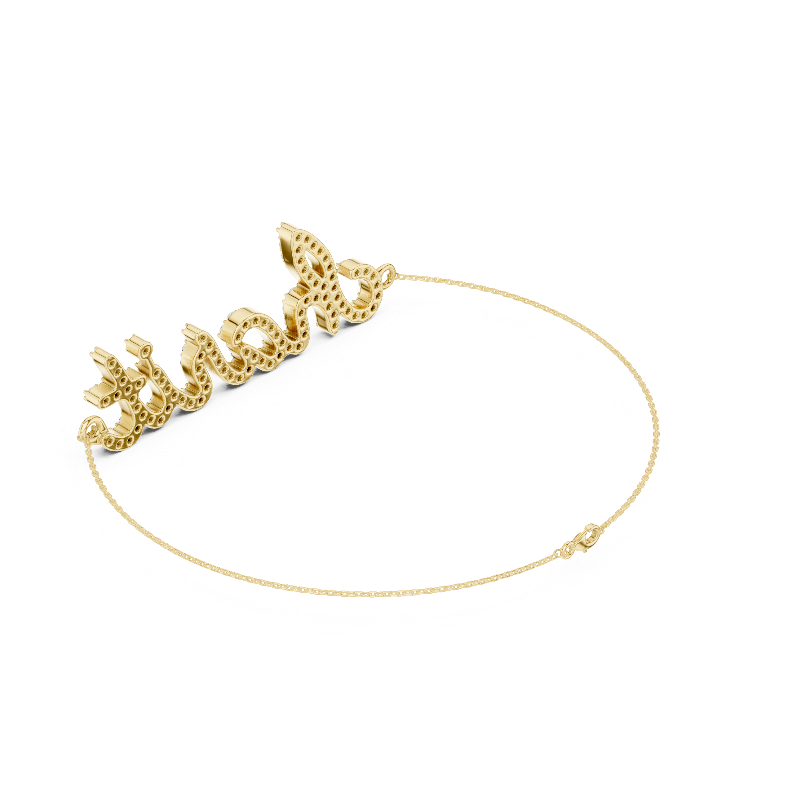 Men’s Custom Diamond Name Bracelet in Gold