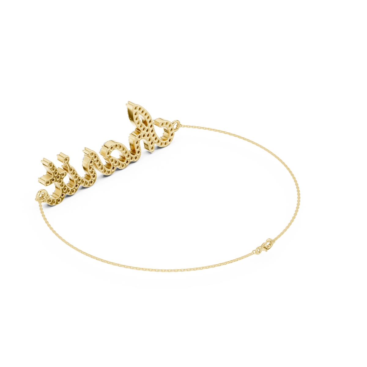 Men’s Custom Diamond Name Bracelet in Gold