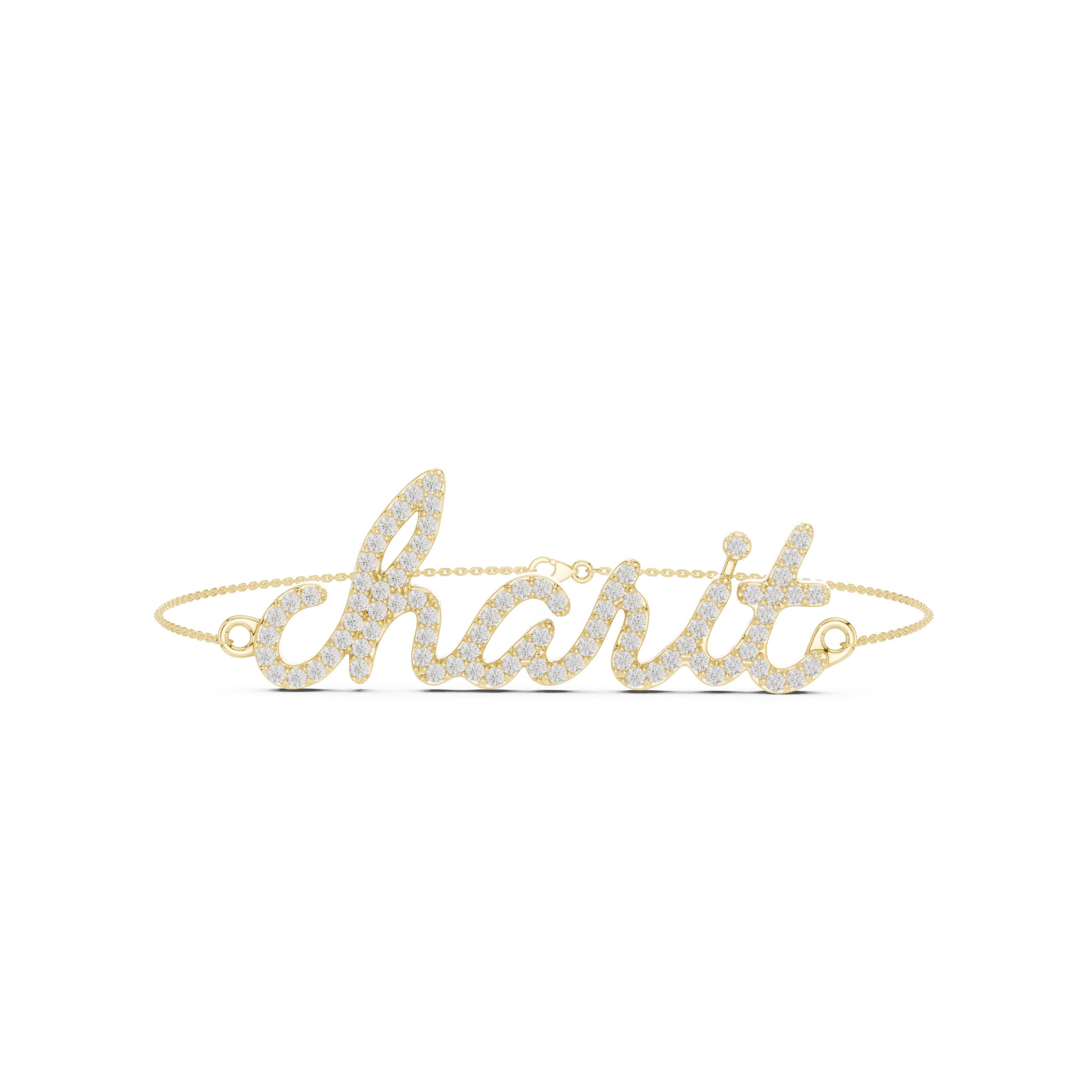 Men’s Custom Diamond Name Bracelet in Gold