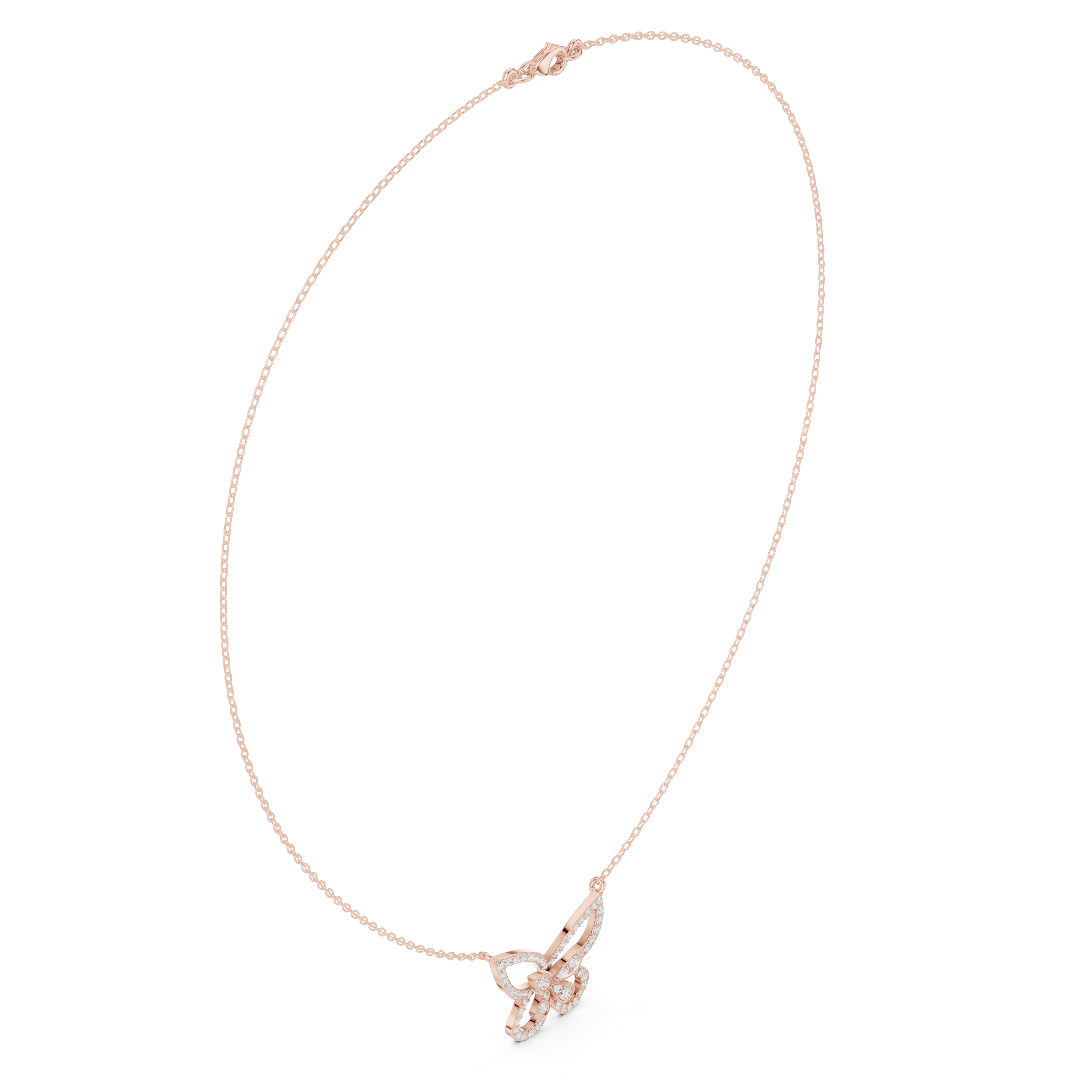 Luxury Butterfly Diamond Pendant Necklace in 14K Gold