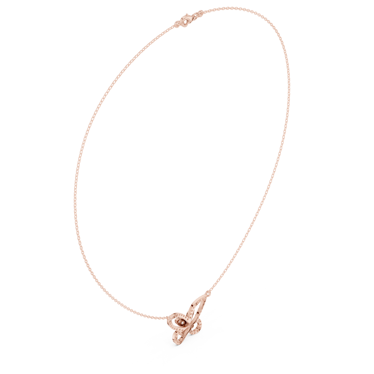 Luxury Butterfly Diamond Pendant Necklace in 14K Gold