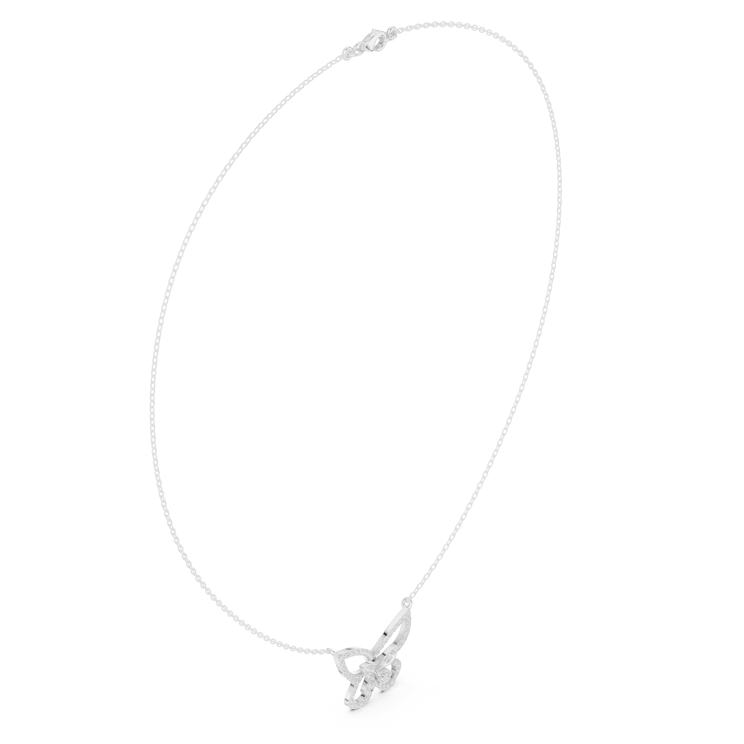 Luxury Butterfly Diamond Pendant Necklace in 14K Gold