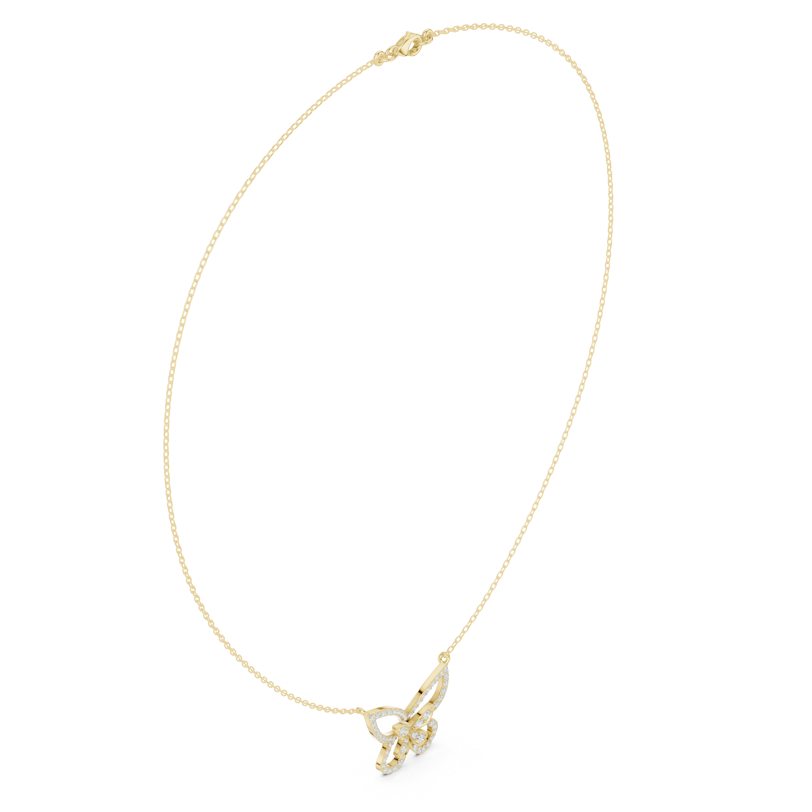 Luxury Butterfly Diamond Pendant Necklace in 14K Gold