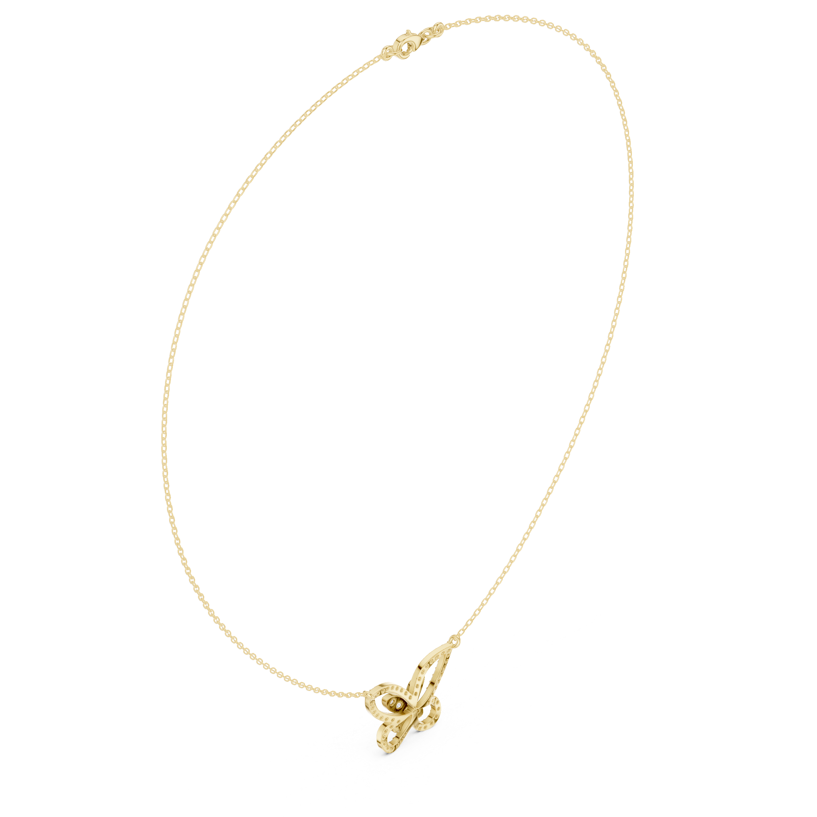 Luxury Butterfly Diamond Pendant Necklace in 14K Gold