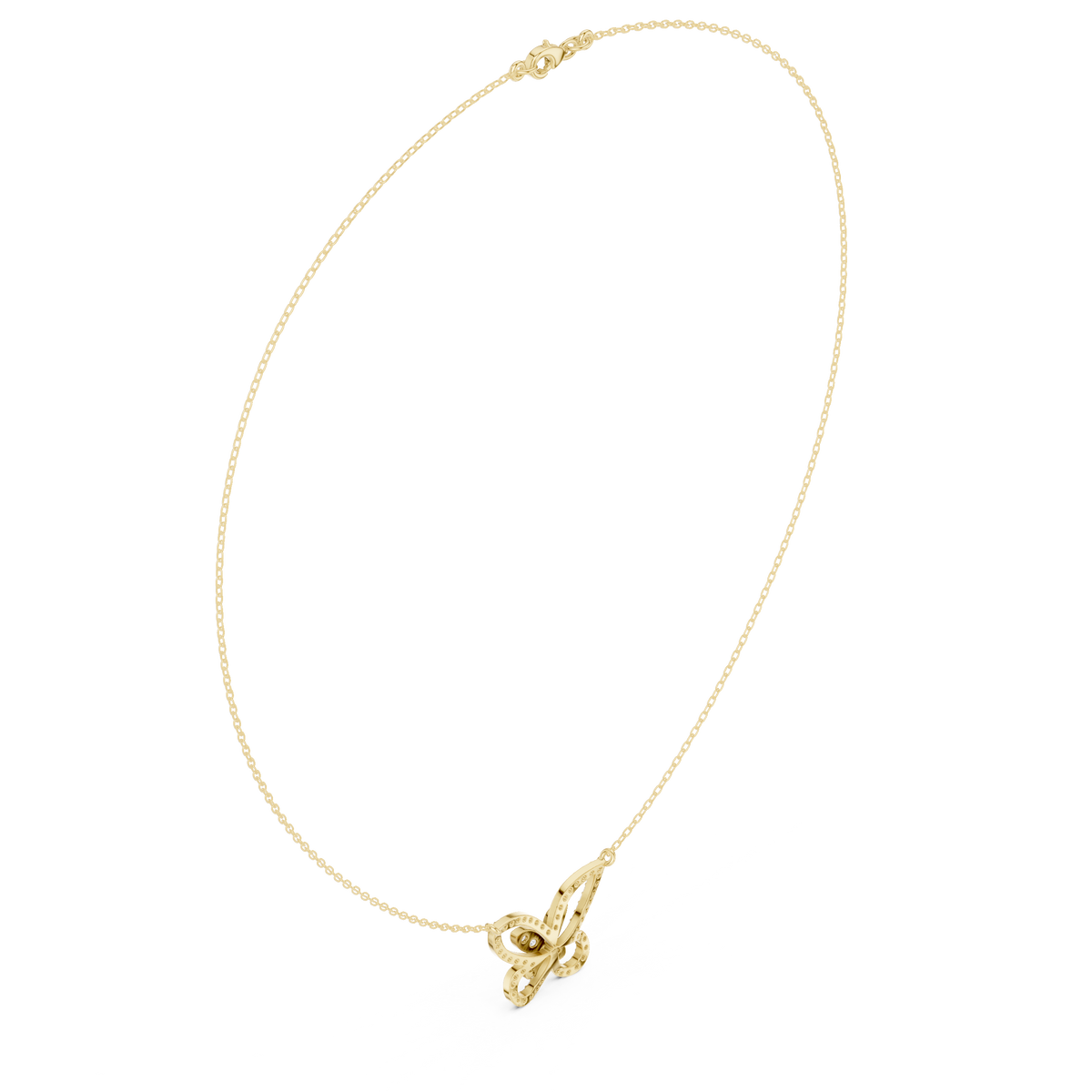 Luxury Butterfly Diamond Pendant Necklace in 14K Gold