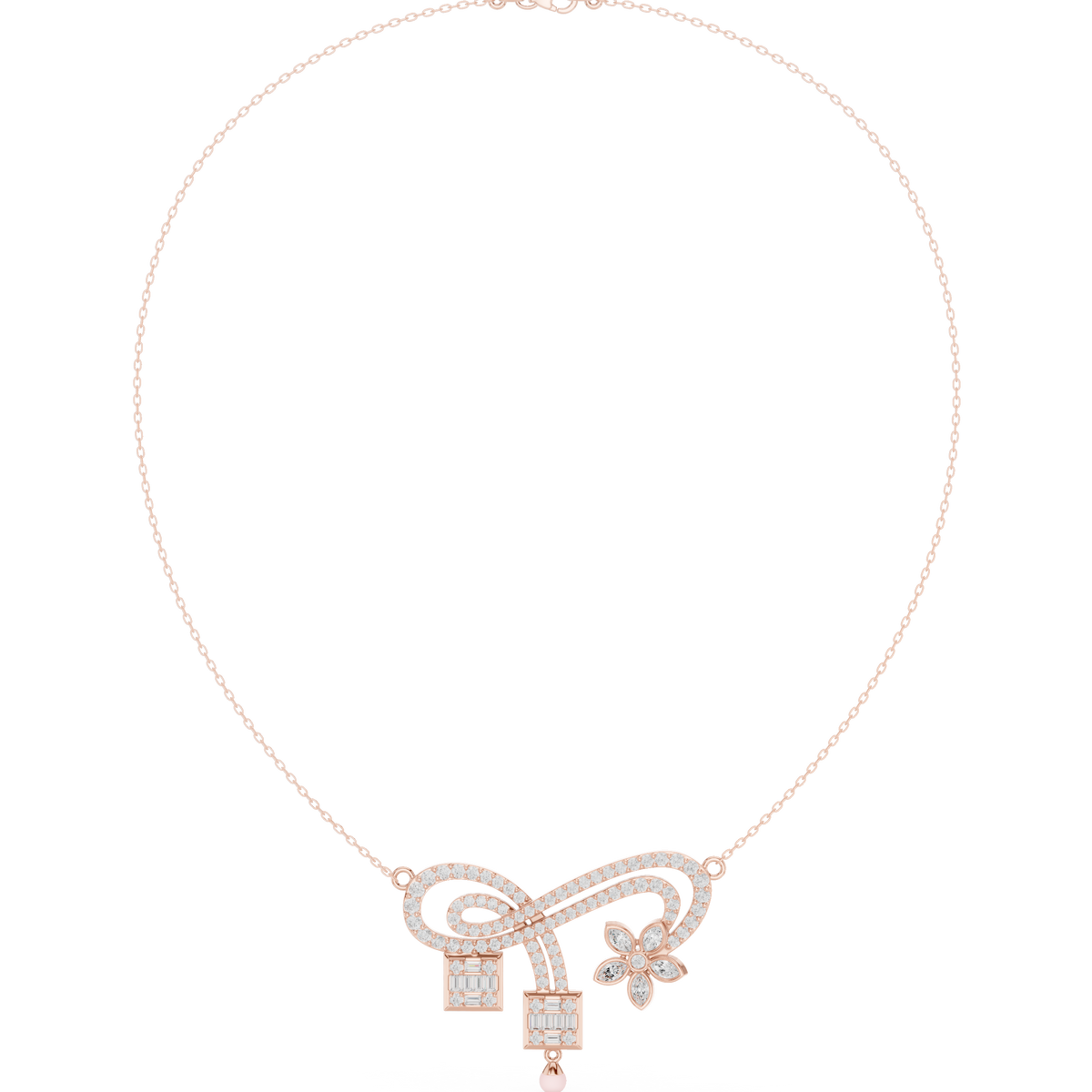 Luxury Multi-Stone Diamond Statement Necklace in 14K Gold