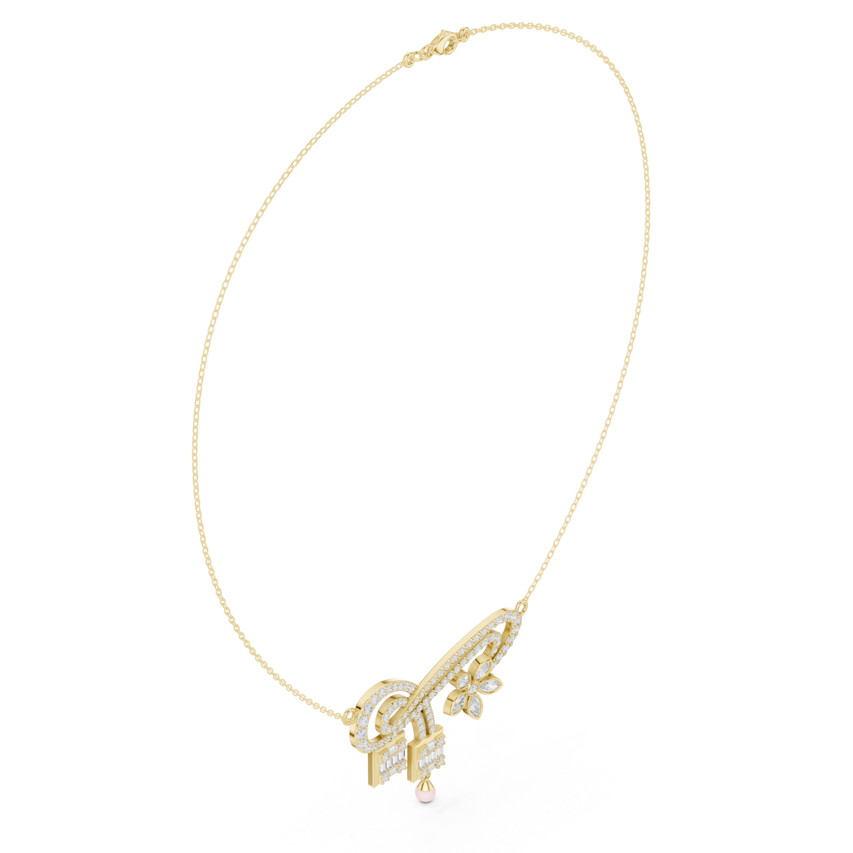 Luxury Multi-Stone Diamond Statement Necklace in 14K Gold