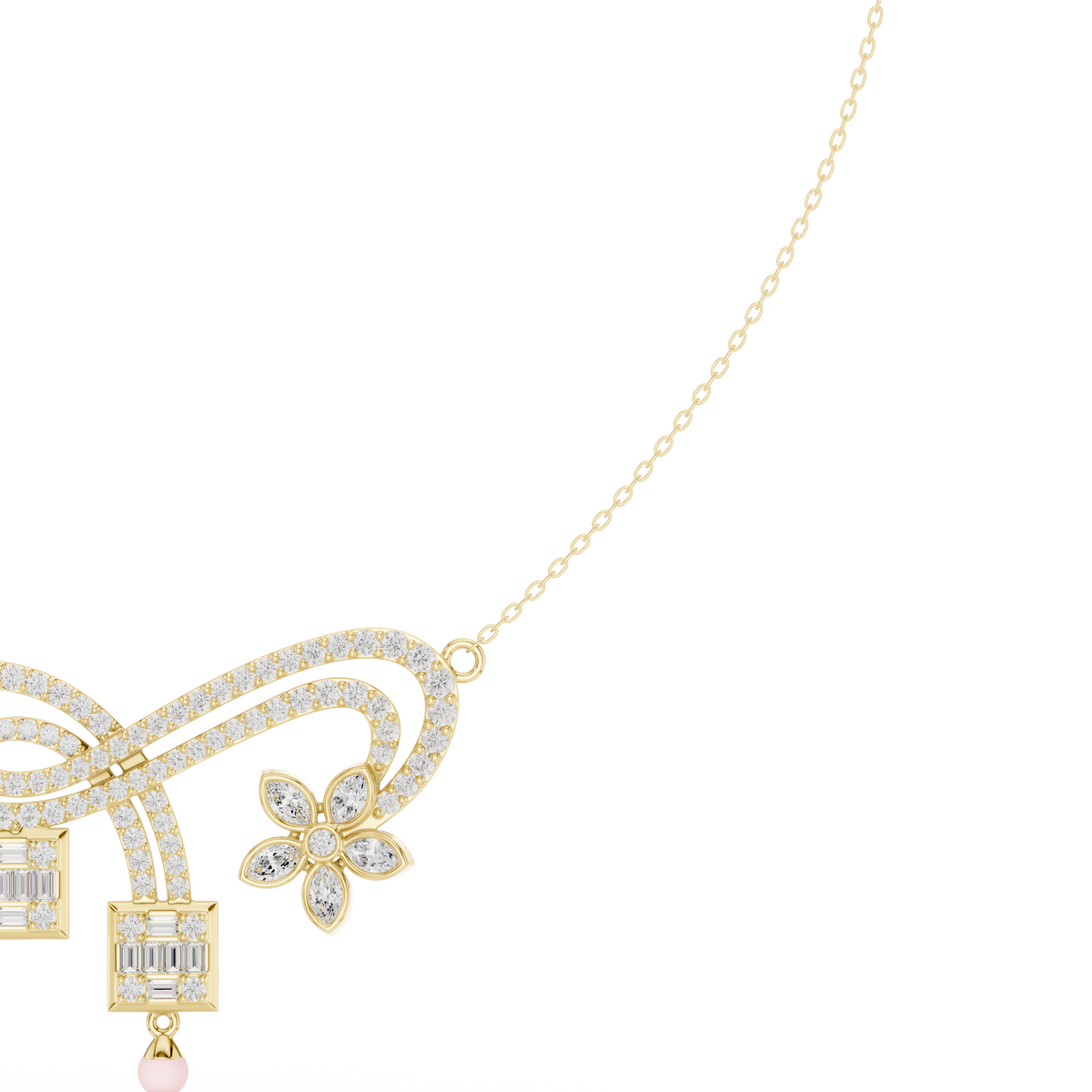 Luxury Multi-Stone Diamond Statement Necklace in 14K Gold
