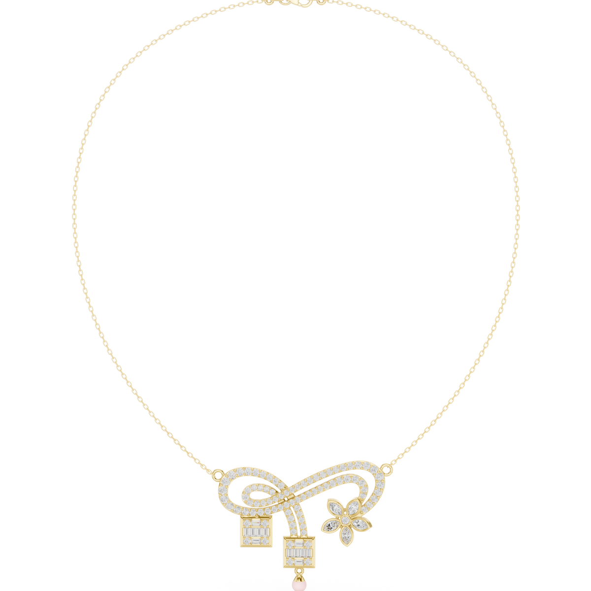 Luxury Multi-Stone Diamond Statement Necklace in 14K Gold