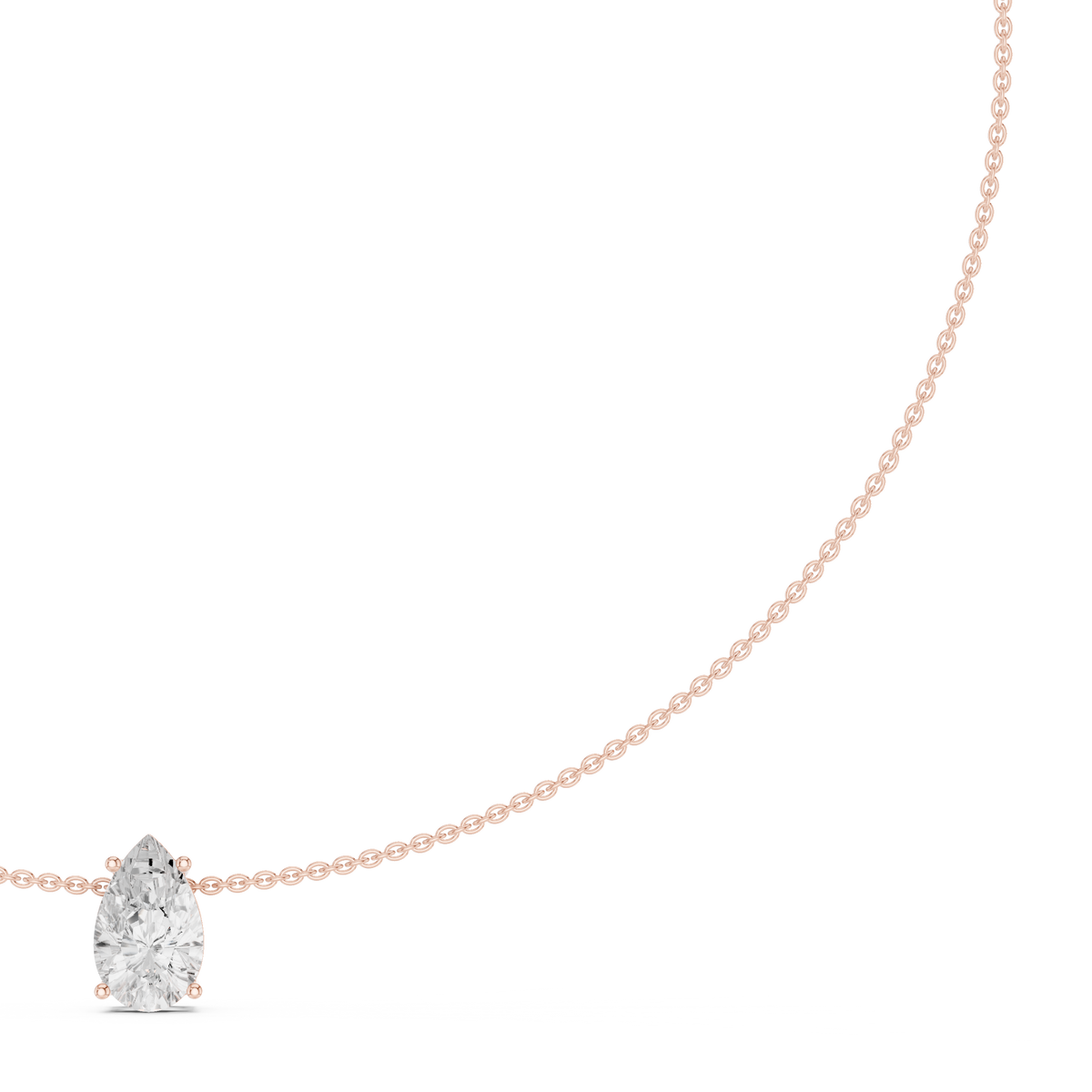 Luxury Pear Diamond Solitaire Pendant Necklace in 14K Gold