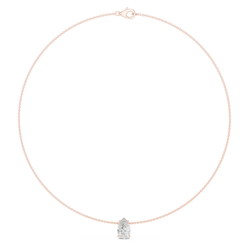 Luxury Pear Diamond Solitaire Pendant Necklace in 14K Gold