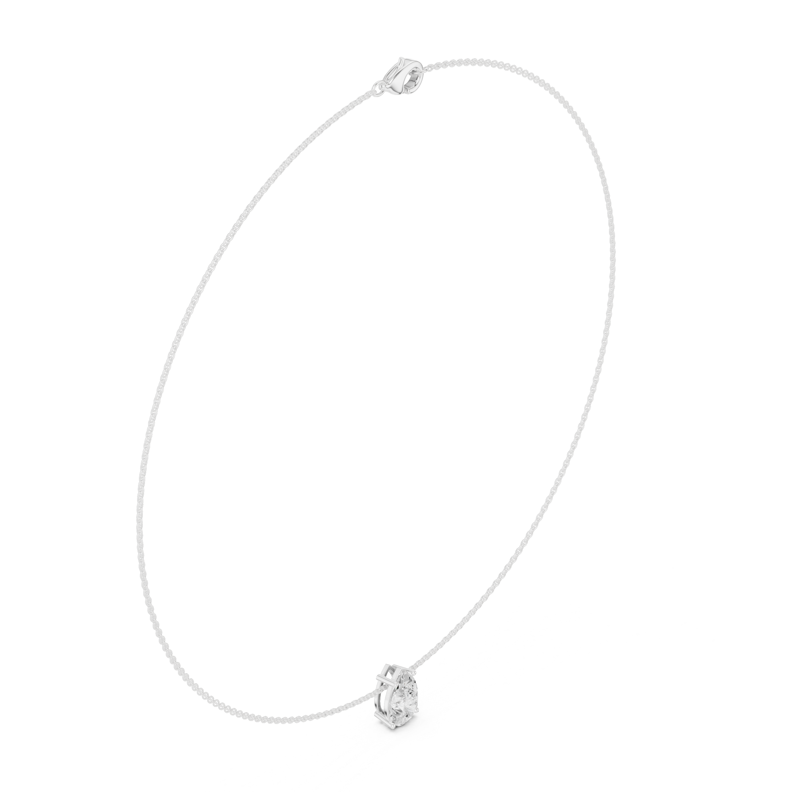 Luxury Pear Diamond Solitaire Pendant Necklace in 14K Gold