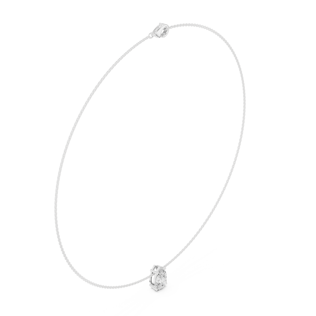 Luxury Pear Diamond Solitaire Pendant Necklace in 14K Gold