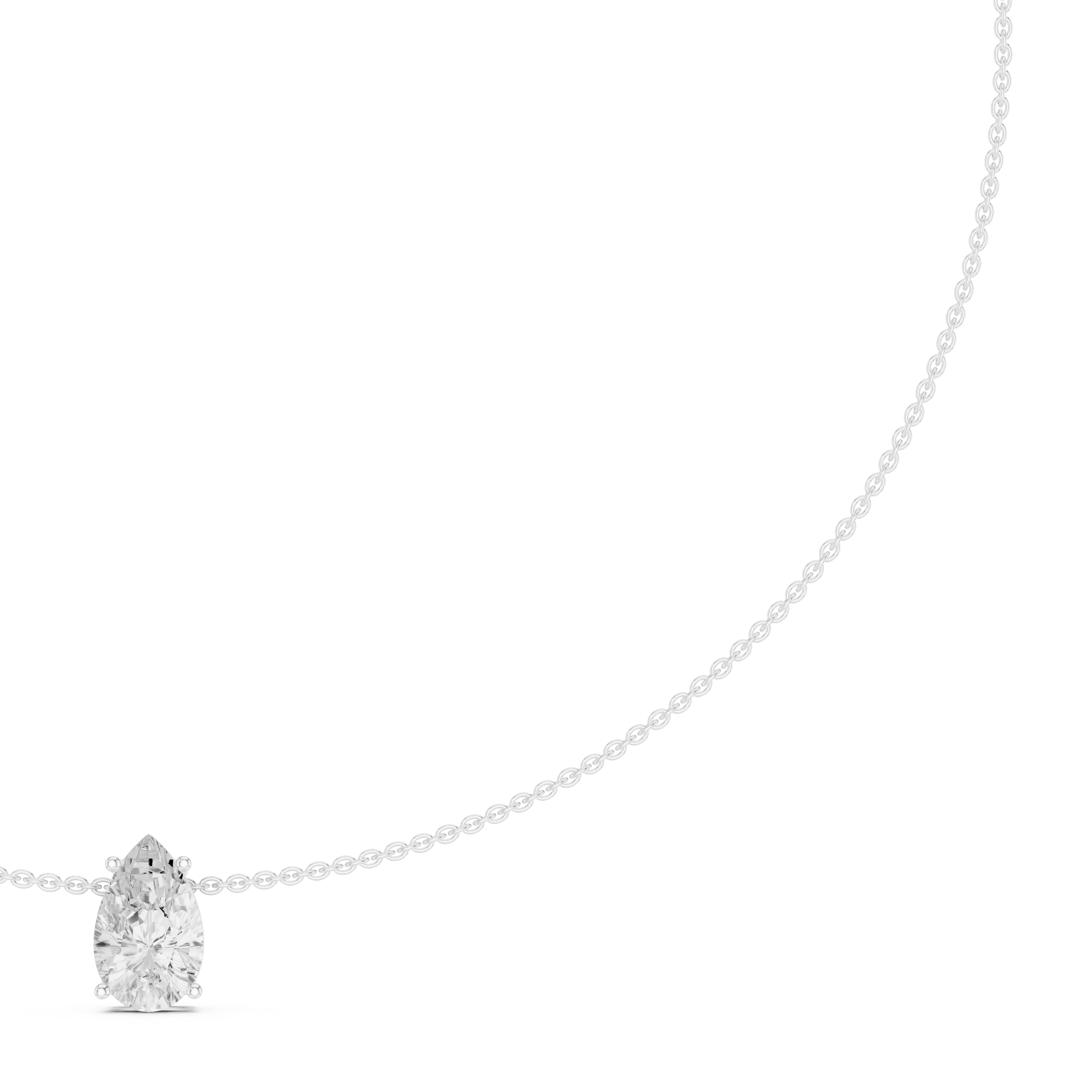 Luxury Pear Diamond Solitaire Pendant Necklace in 14K Gold