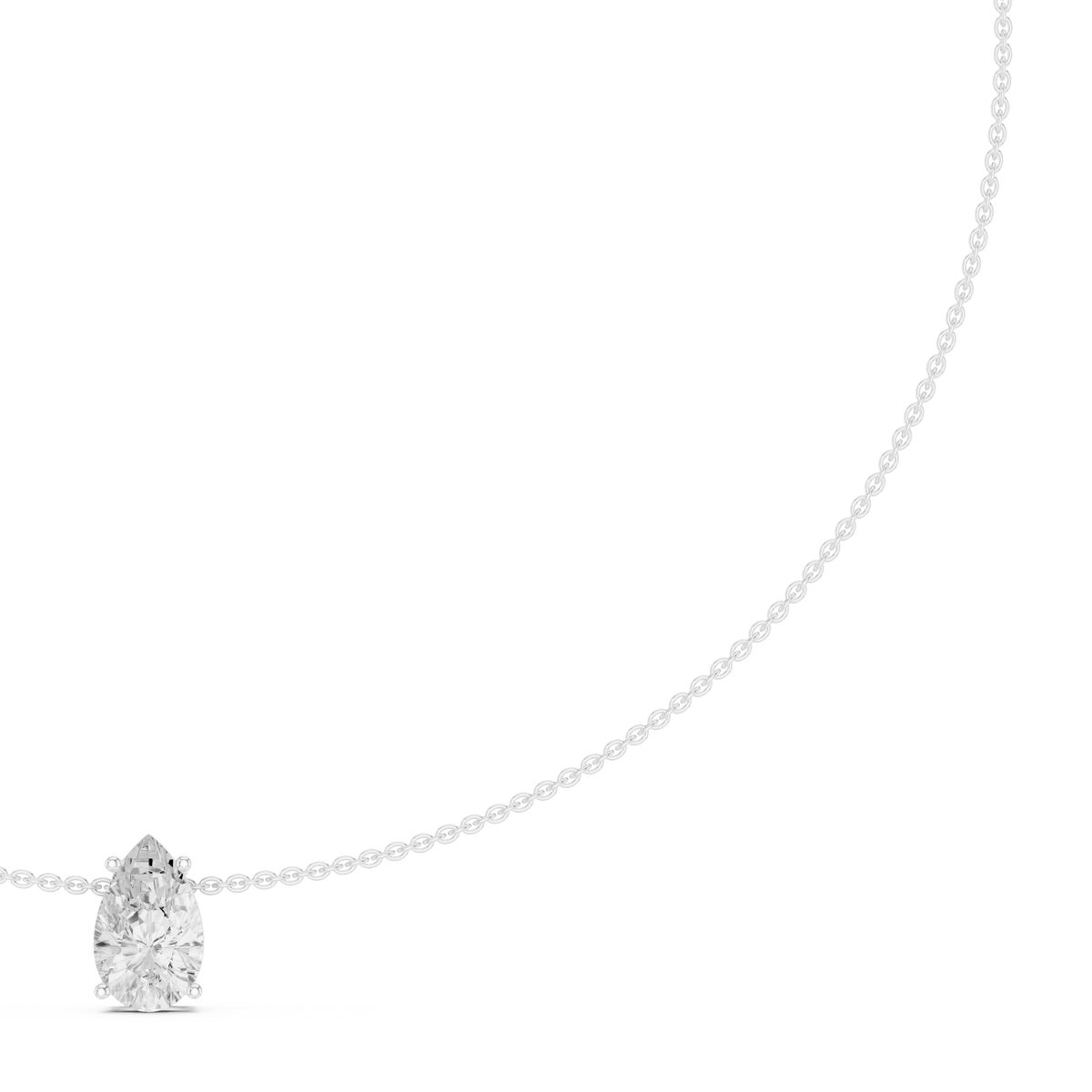 Luxury Pear Diamond Solitaire Pendant Necklace in 14K Gold