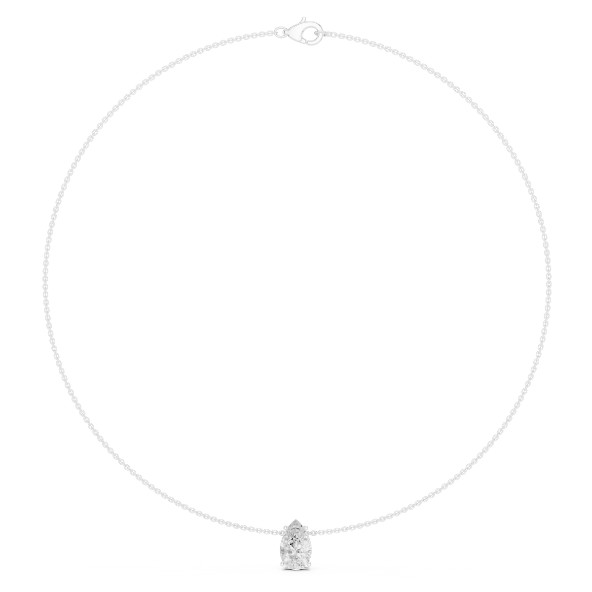 Luxury Pear Diamond Solitaire Pendant Necklace in 14K Gold