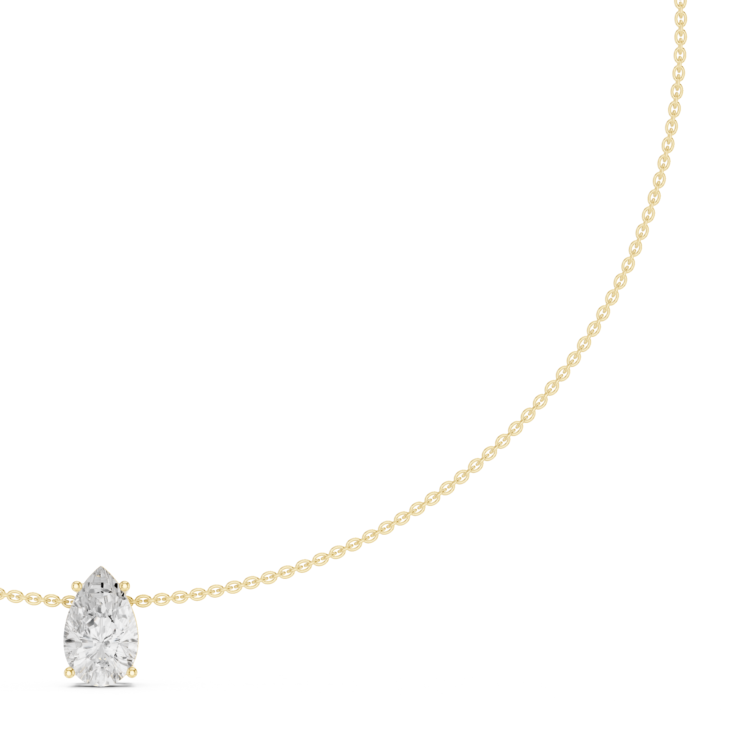 Luxury Pear Diamond Solitaire Pendant Necklace in 14K Gold