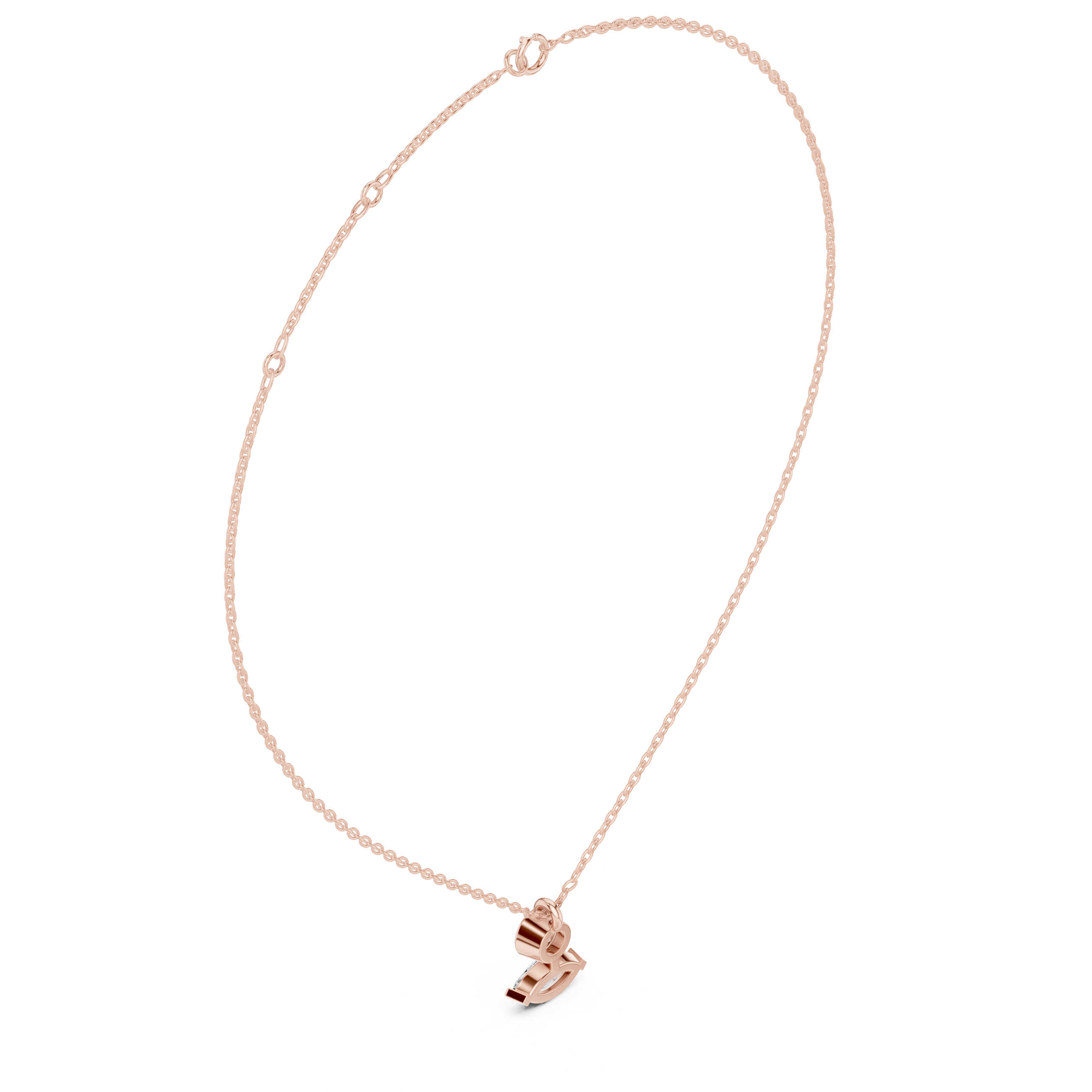 Luxury Marquise & Round Diamond Minimal Pendant in 14K Gold